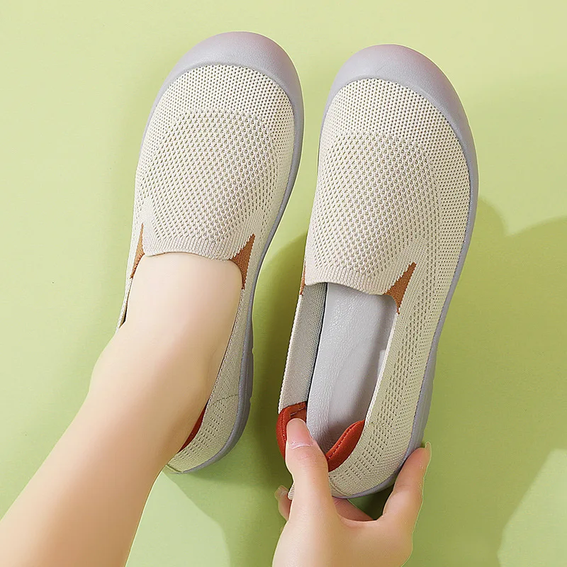 

Women's summer new flat loafers - casual slip-ons with breathable mesh and soft soles - perfect for moms
