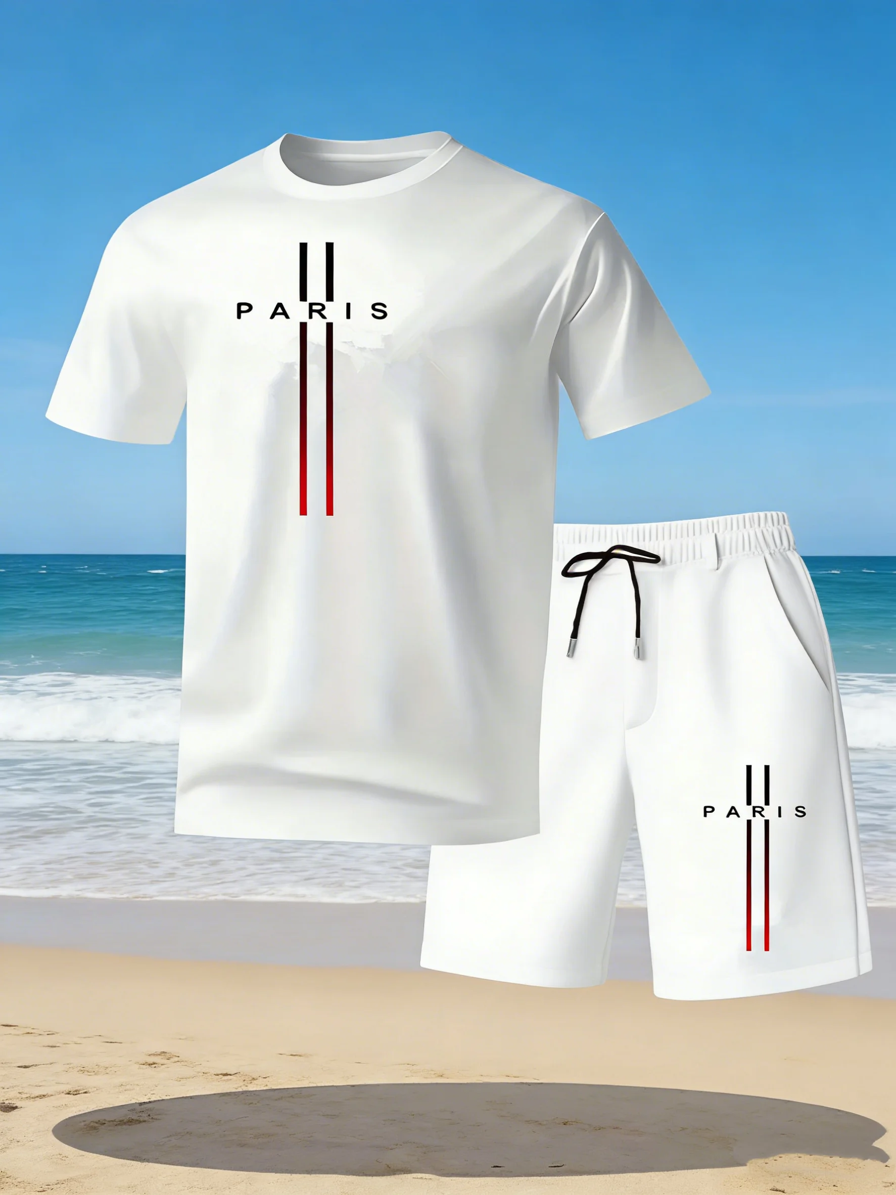 

New Men's Set 2026, Round Neck, Printed, Summer Fashion Fitness Clothes, Urban Style, Hip Hop, Loose, Casual Sports Running Set