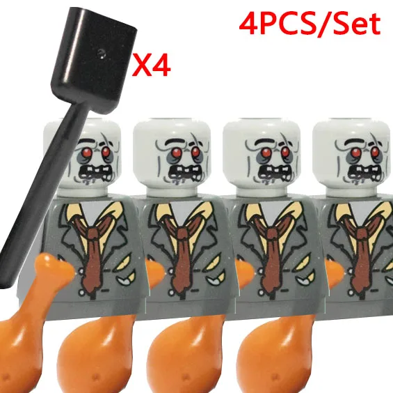 MOC City Zombies Figuren Bausteine Halloween Soldaten Doktor Biochemischer Anzug Giftige Schadstoffe Schild Bausteine Spielzeug Kinder Geschenk