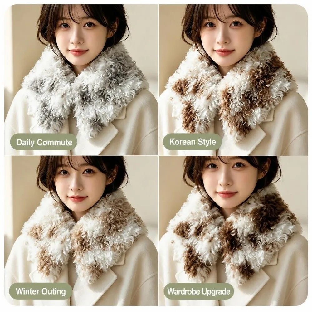 Autumn Winter Soft Fluffy Fur Scarf Warm Cold Resistant Neck Covers Thicken Collar Scarves Neck Warmers