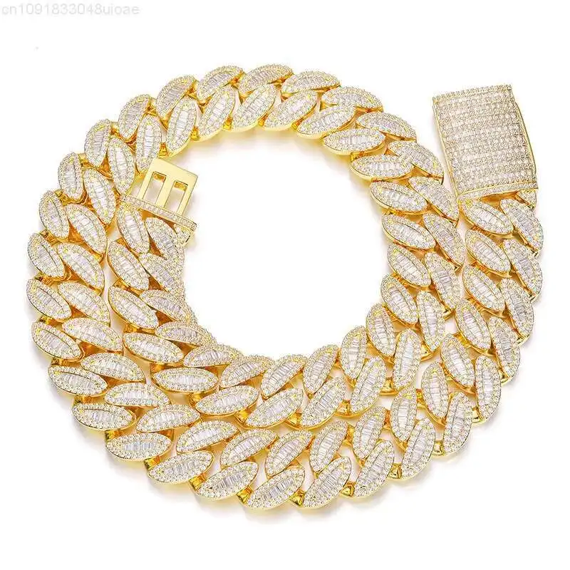 

Hip Hop Jewelry 20mm Iced Out CZ Cuban Chain Necklace Gold Plated 20mm Diamond Cuban Link Chain