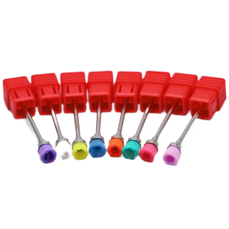 8 colors Nail Drill Brush Electric 2.35mm Machine Professional Nail Art Drill Bit Cleaning Manicure Drills Accessories