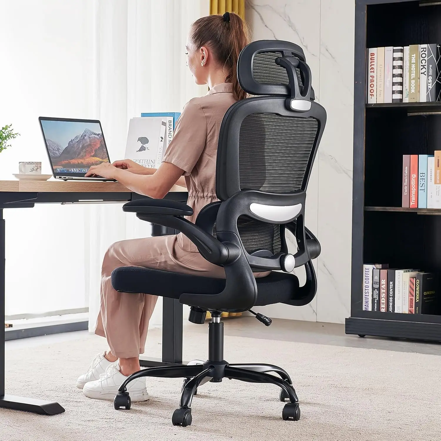

Office Chair Ergonomic Desk Chair, 330 LBS Home Mesh Office Desk Chairs with Wheels, Comfortable Gaming Chair, High Back