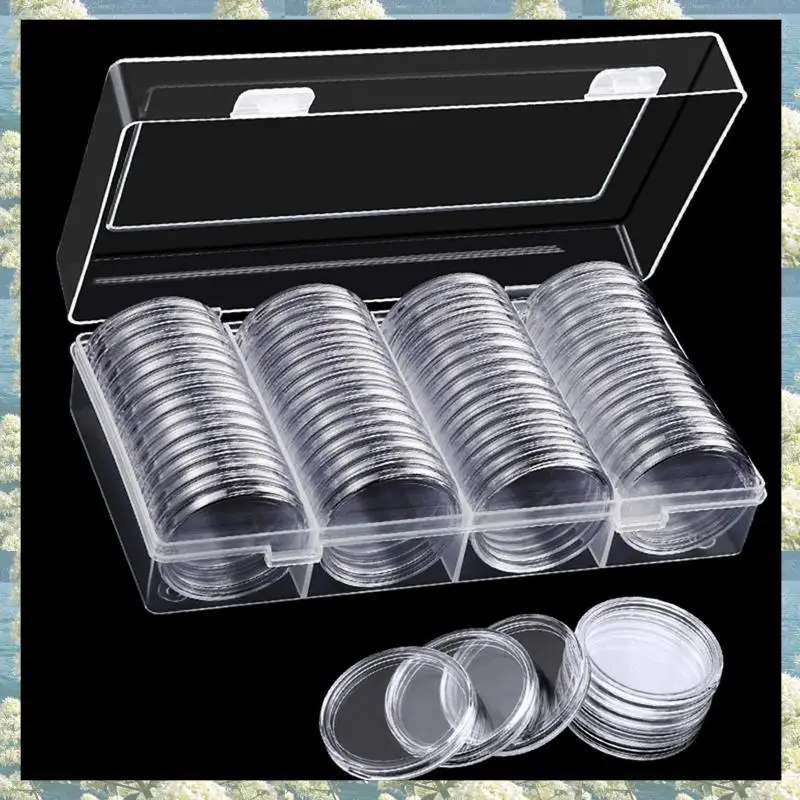 Новые капсулы для монет-40 мм, чехол для монет, держатель для монет, контейнер для хранения с коробкой для хранения принадлежностей для сбора монет (240 шт.)