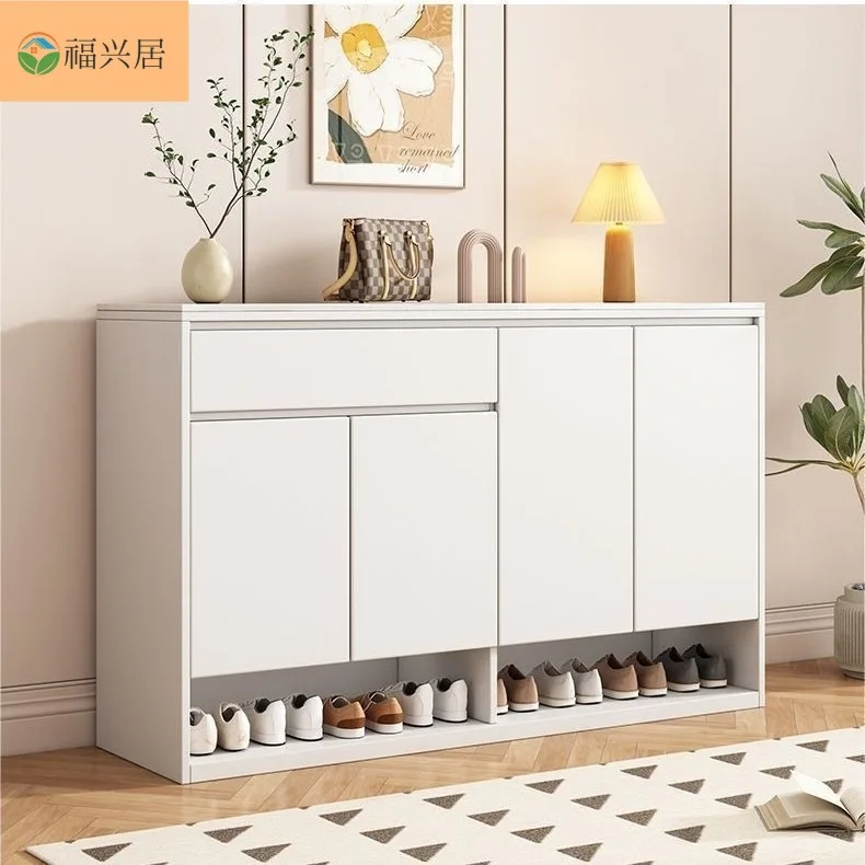 Slate solid wood shoe cabinet Household door shoe cabinet Light luxury secret Super narrow wall shoe Solid wood