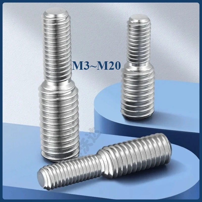 

304 A2 Stainless Steel Thread Adapter Male to Male M3 M4 M5 M6 M8 M10 M12 M14 M16 to M20 Double Head Transfer Screw Bolt
