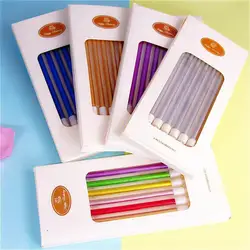 6PCS Set Creative Pencil Style Happy Birthday Candle Long Rod Curved Thread Cake Baking Decoration Plug-In Dress Up Wedding Kid