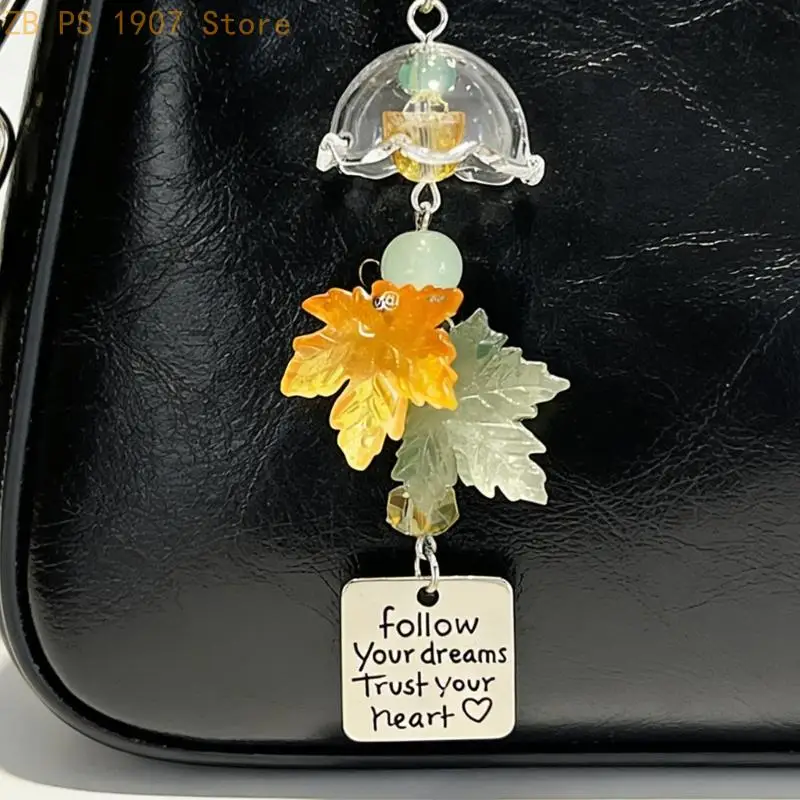 Wind Maple Designs Pendant For Stress Relief Autumn Decoration Practical Keychain Lanyard Accessory 55KA