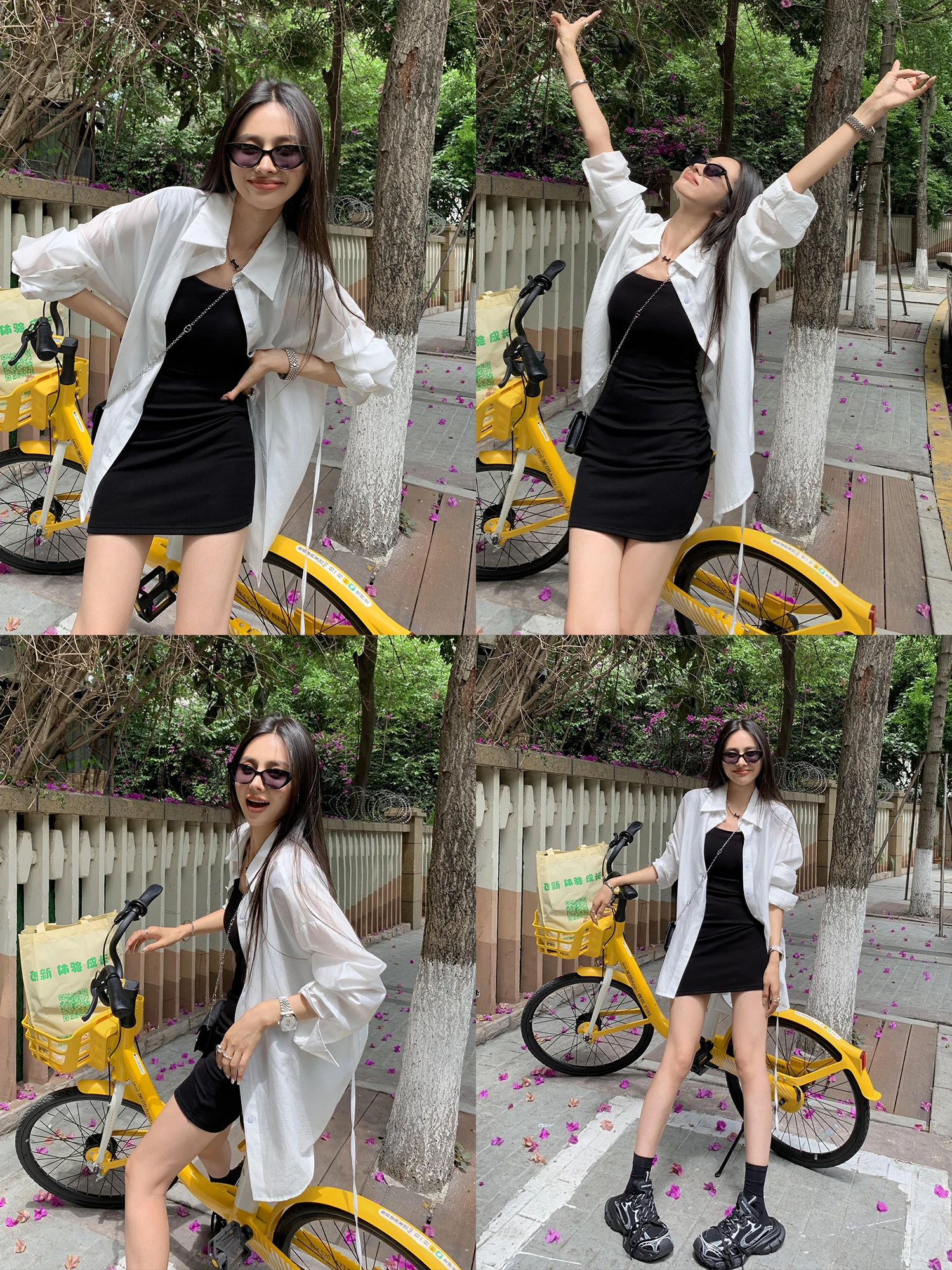 

Chen Mi Fan White Long Sve Sun Protection irt Women's New Summer Casual Loose Thin Cardigan Top Breathable Comfortable