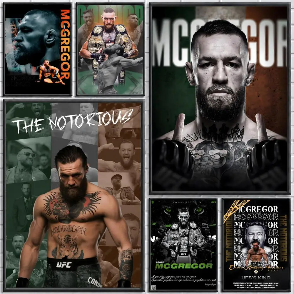 Affiche d'athlète Conor McGregor, autocollant mural imperméable, auto-adhésif, Art HD, décoration de chambre à coucher, de Bar