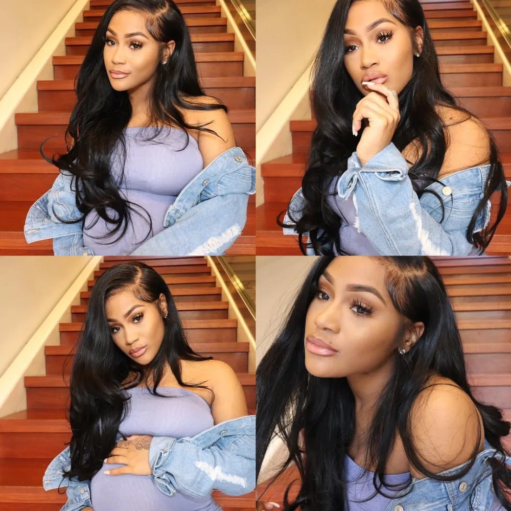 360 Lace Frontal Wigs 180% Body Wave Lace Front Human Hair Wigs For Women Pre Plucked Peruvian Body Wave Remy Hair Baby Hair