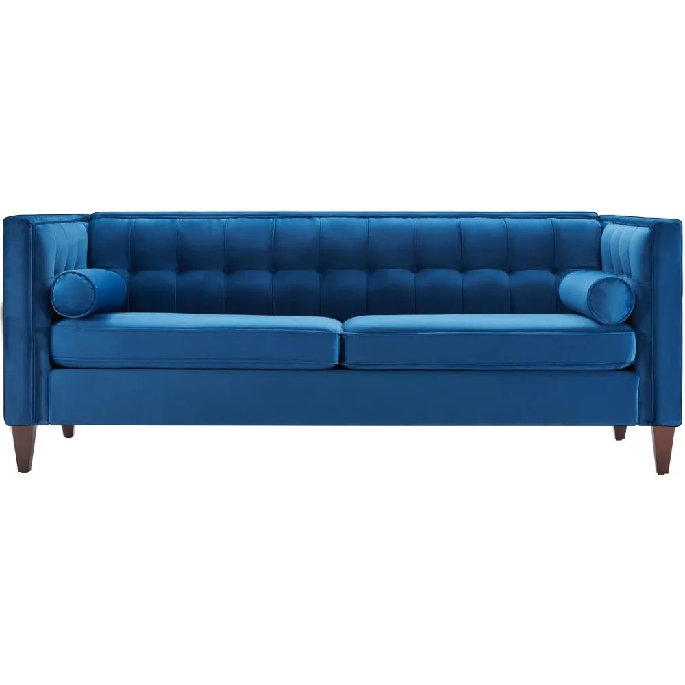 58'' W samet pohovka, mid-century láska sedačky pohovka nábytek s bolster polštáře, knoflík tufted gauč, tool-free spojování, loveseat