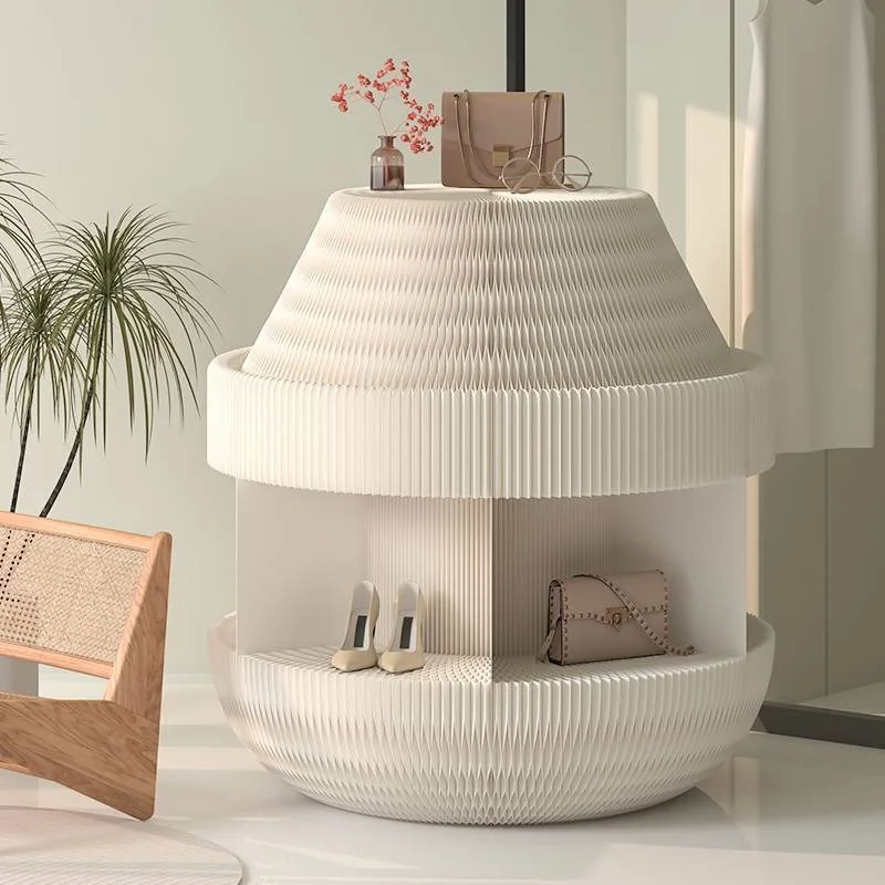 

Foldable booth Multi-layer circular creative display rack Display cabinet Simple non-punching portable display stand