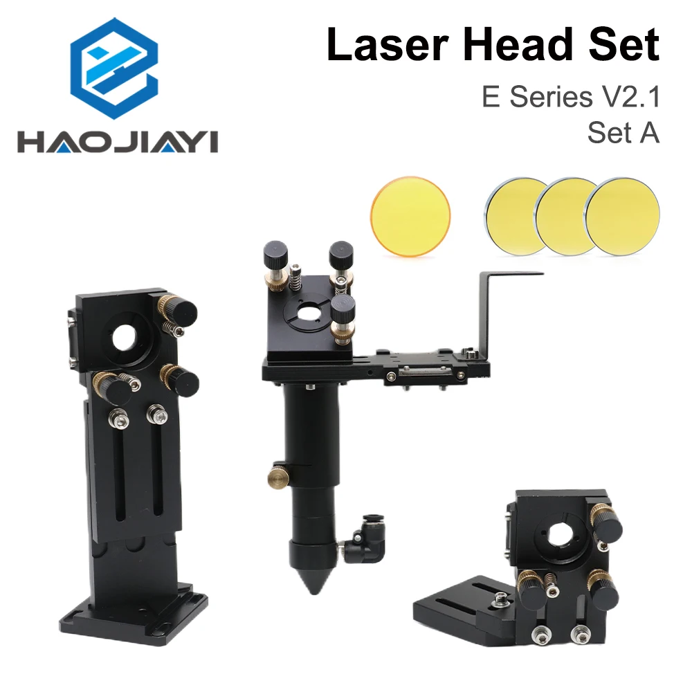 

HAOJIAYI E Series CO2 Laser Head Set Laser head + 1 Pcs Focusing Lens + 3 Pcs Si / Mo Mirrors for Engraver Cutting Machine Parts