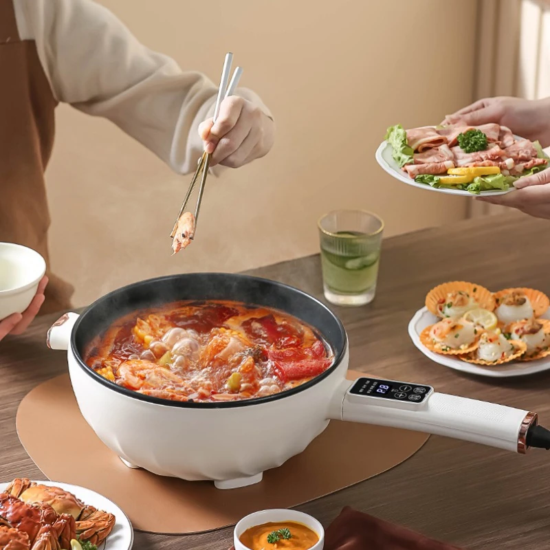 

Умная электрическая сковорода для жарки, многофункциональная кастрюля с антипригарным покрытием, емкость 5,5 л, удобная ручка, защита от ожогов, большой объем