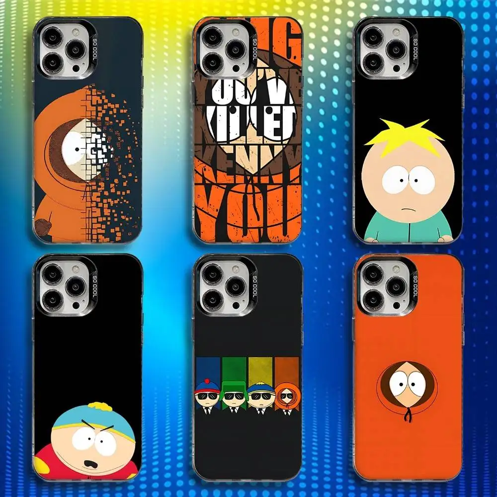 

Cartoon S-South Park Phone Case For iPhone 17,16,15,14,13,12,X,8,Pro,Max,Plus,E,SE4,Air,Mini IMD Matte Black
