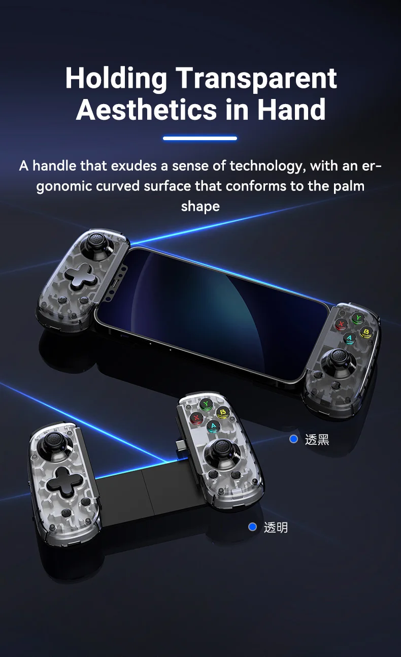 D6mini Ausziehbarer Spielcontroller mit Hall-Joystick, Kabelgebunden und Kabellos, Bluetooth, für Switch, Android, iOS, PC, Streaming – Detail 15