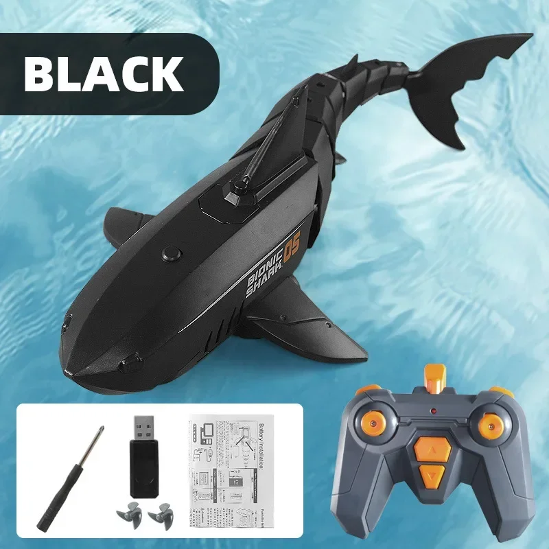 Rc Whale Shark Toy Robots Remote Control Animals Marine Life Tub Pool Electric Fish Children Bath Toys for Kids Boys Submarine