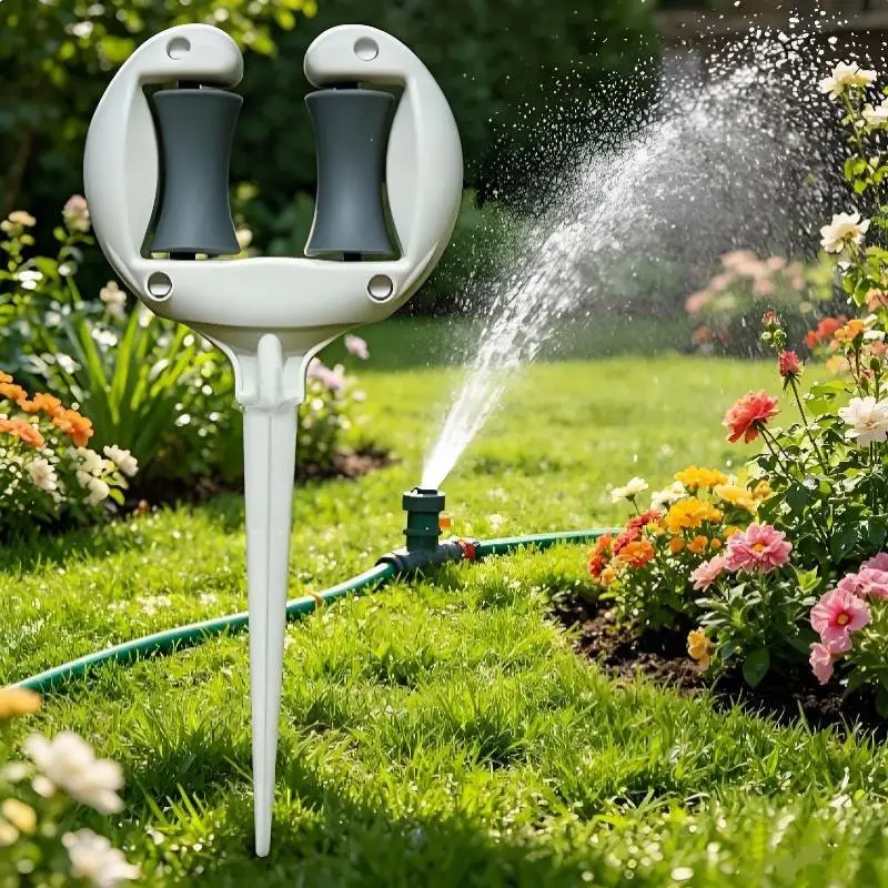 Garden Hose Guide Holder With Smooth Rotating Rollers And Sturdy Spike For Backyard Watering Lawn Garden Care