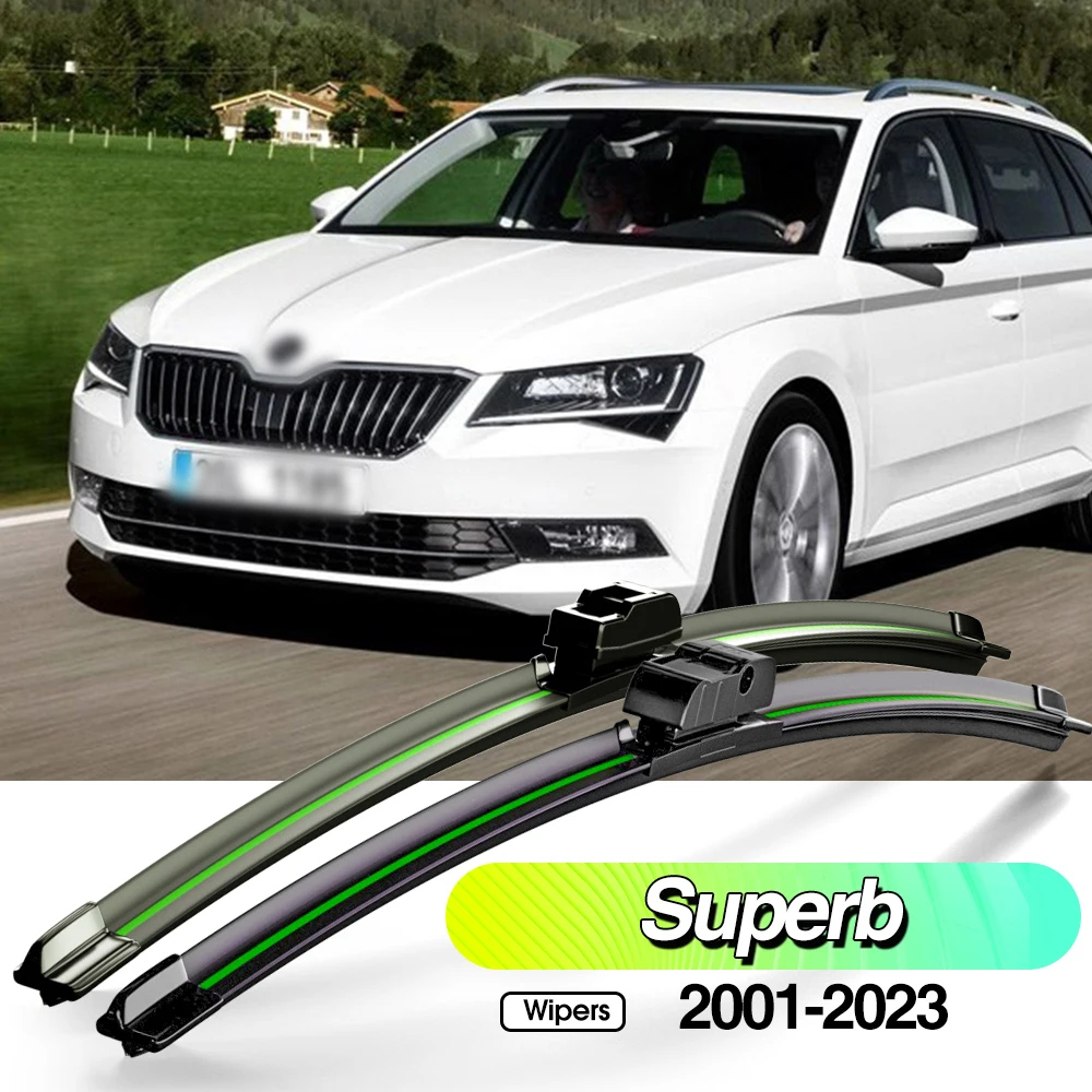 

For Skoda Superb MK1 MK2 MK3 2001-2023 2pcs Front Windshield Wiper Blades Windscreen Window Accessories 2004 2008 2015 2019 2021