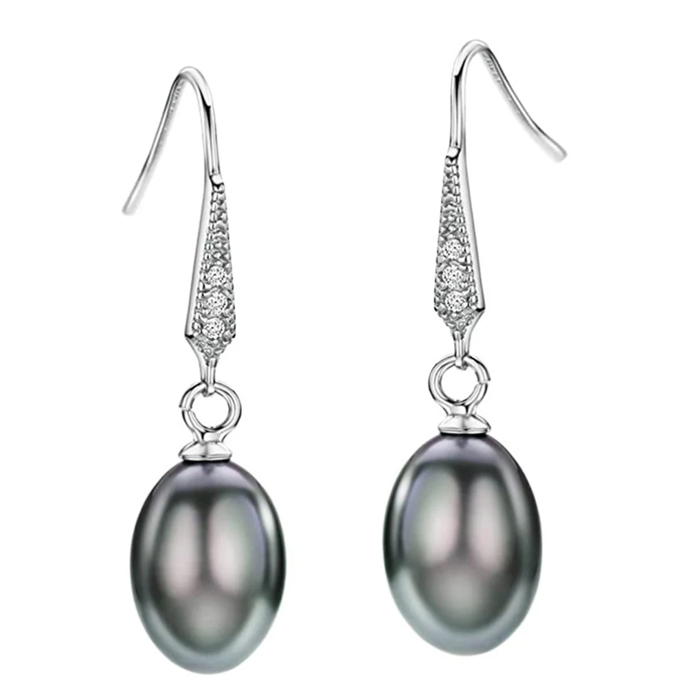 Huitan Personality Black Simulated Pearl Hook Earrings for Women Luxury Trendy Female Wedding Engagement Accessories Hot Jewelry