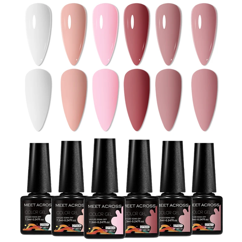 6pcs Gel Nail Polish Set HEMA Free Semi Permanent Soak Off UV Gel Varnish Nail Art Decoration Summer Manicure Nail Supplies DIY