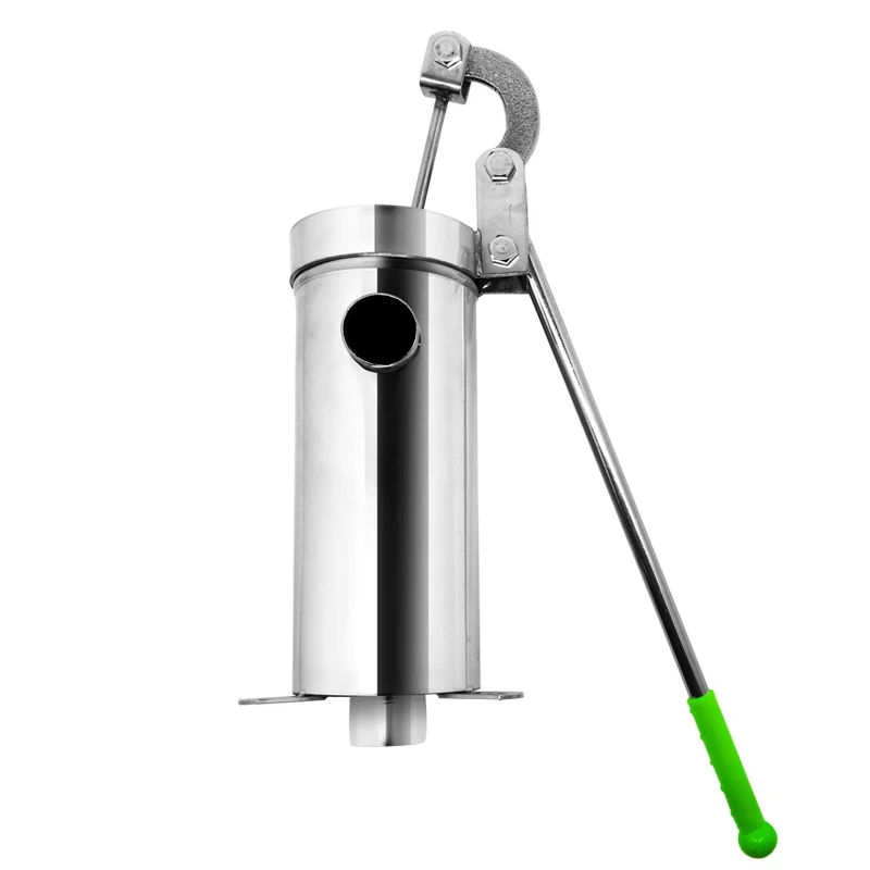 Manual water pump, well water extractor, stainless steel old-fashioned water pump, lengthened and thickened pump body