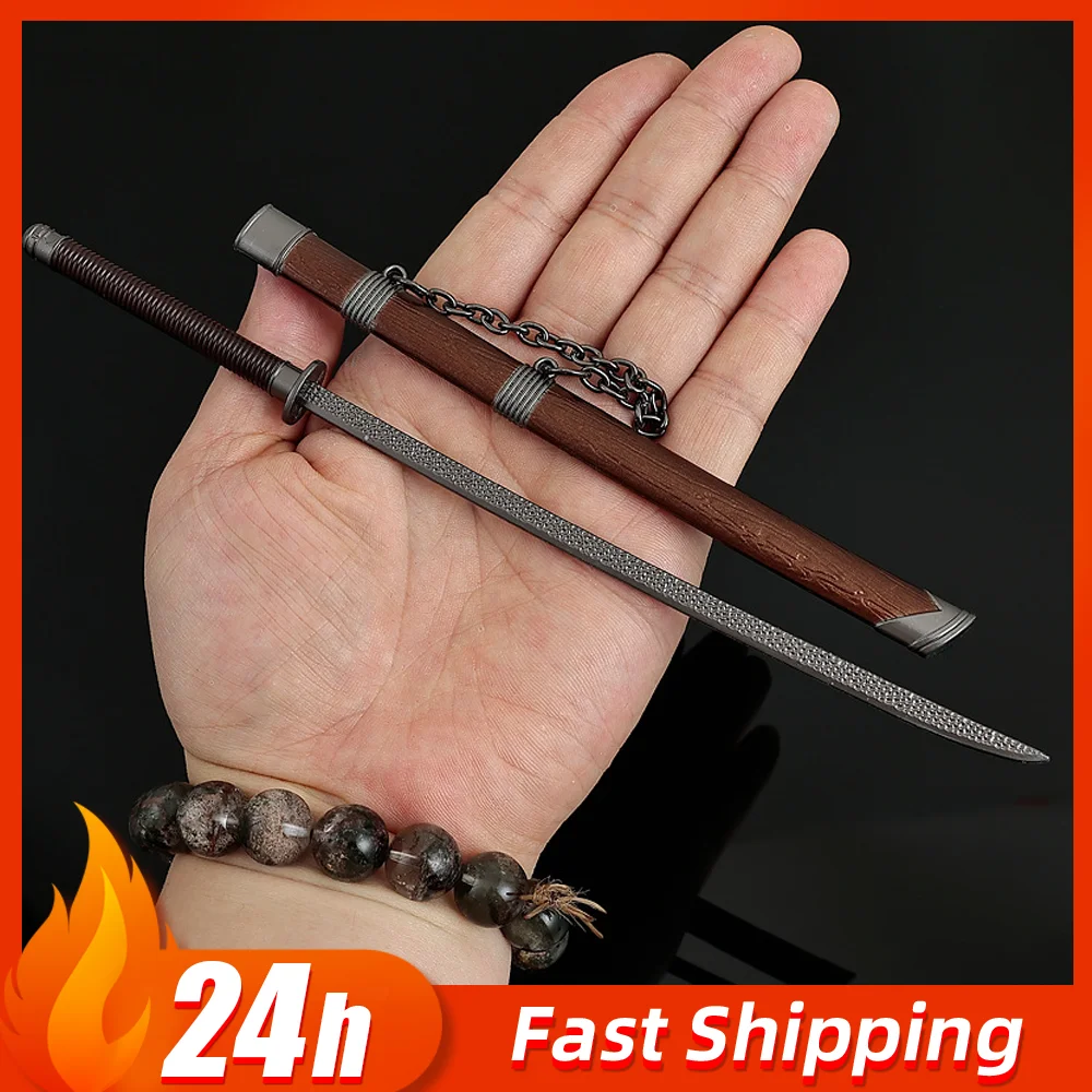 22 سنتيمتر الصينية القديمة الباردة الاستماع الرياح سكين سلاح معدني نموذج سيف ساموراي كاناتا الأعمال الفنية الزخرفية الحلي كوس اللعب هدية