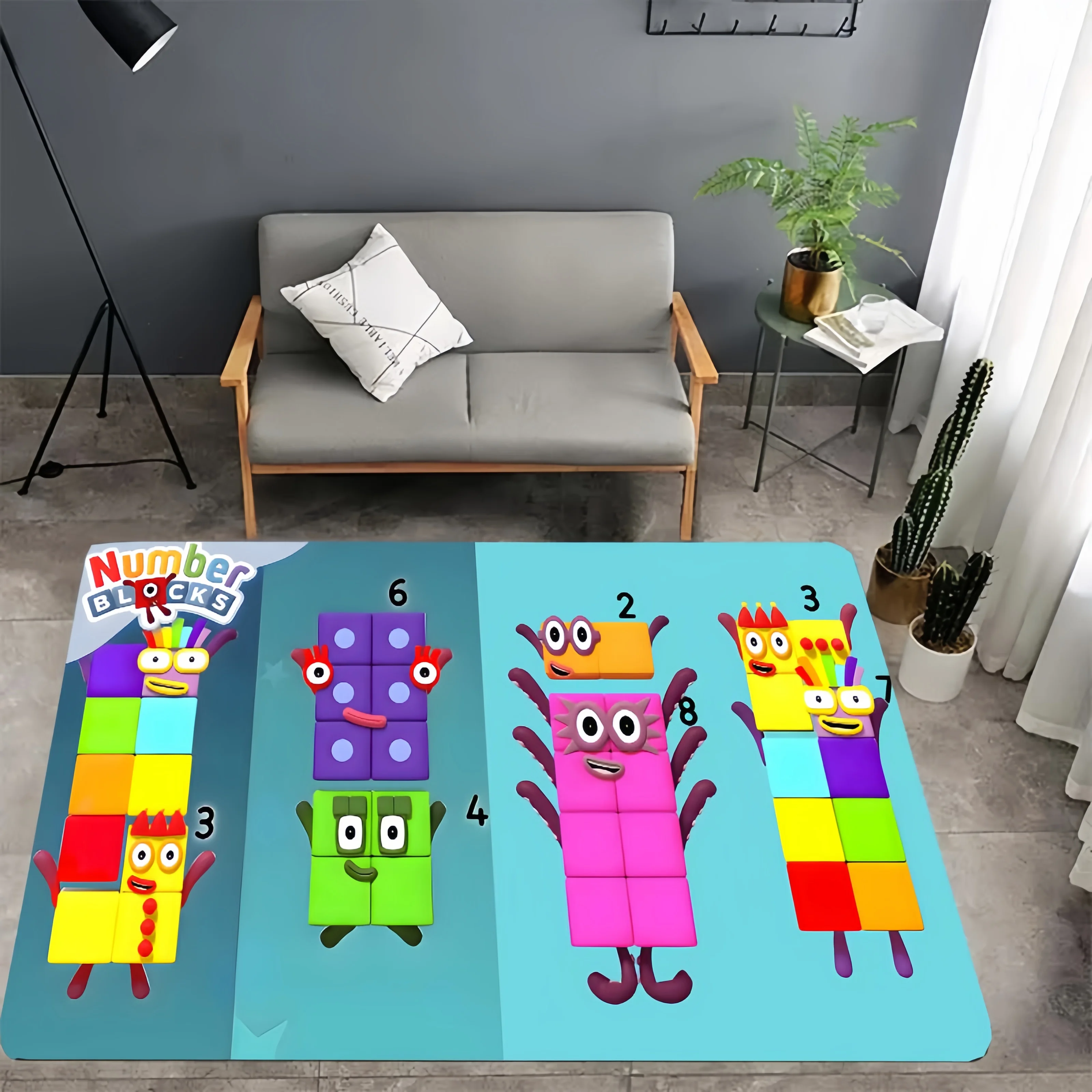 cartoon N-Number-Blocks printed carpet living room bedroom area home decor children's room baby pad bathroom kitchen carpet gift