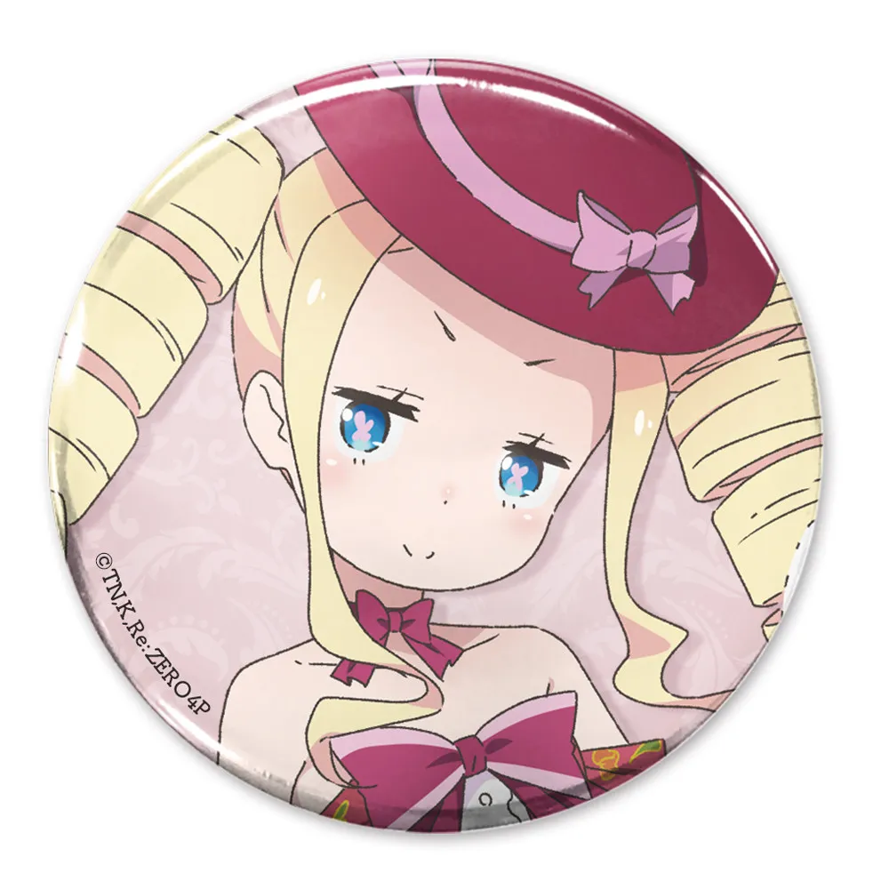 58mm Anime Re:Zero Starting Life in Another World‌ Rem Ram Natsuki Subaru Cosplay COSTUME Badge Pin SPTE Tinplate Brooch﻿ Prop