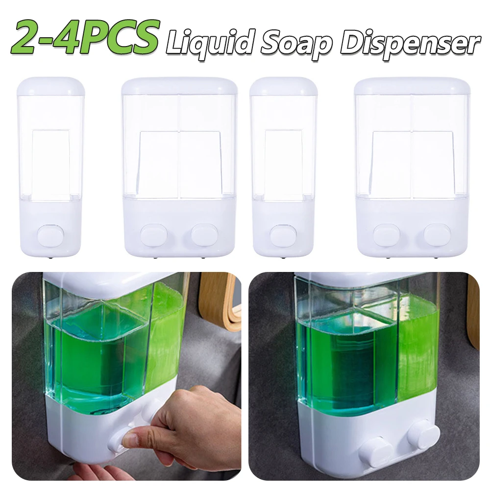

2-4 шт. настенный дозатор мыла для рук, шампуня, неперфорационный дозатор мыла, контейнеры для дома, отеля, ванной комнаты, туалета