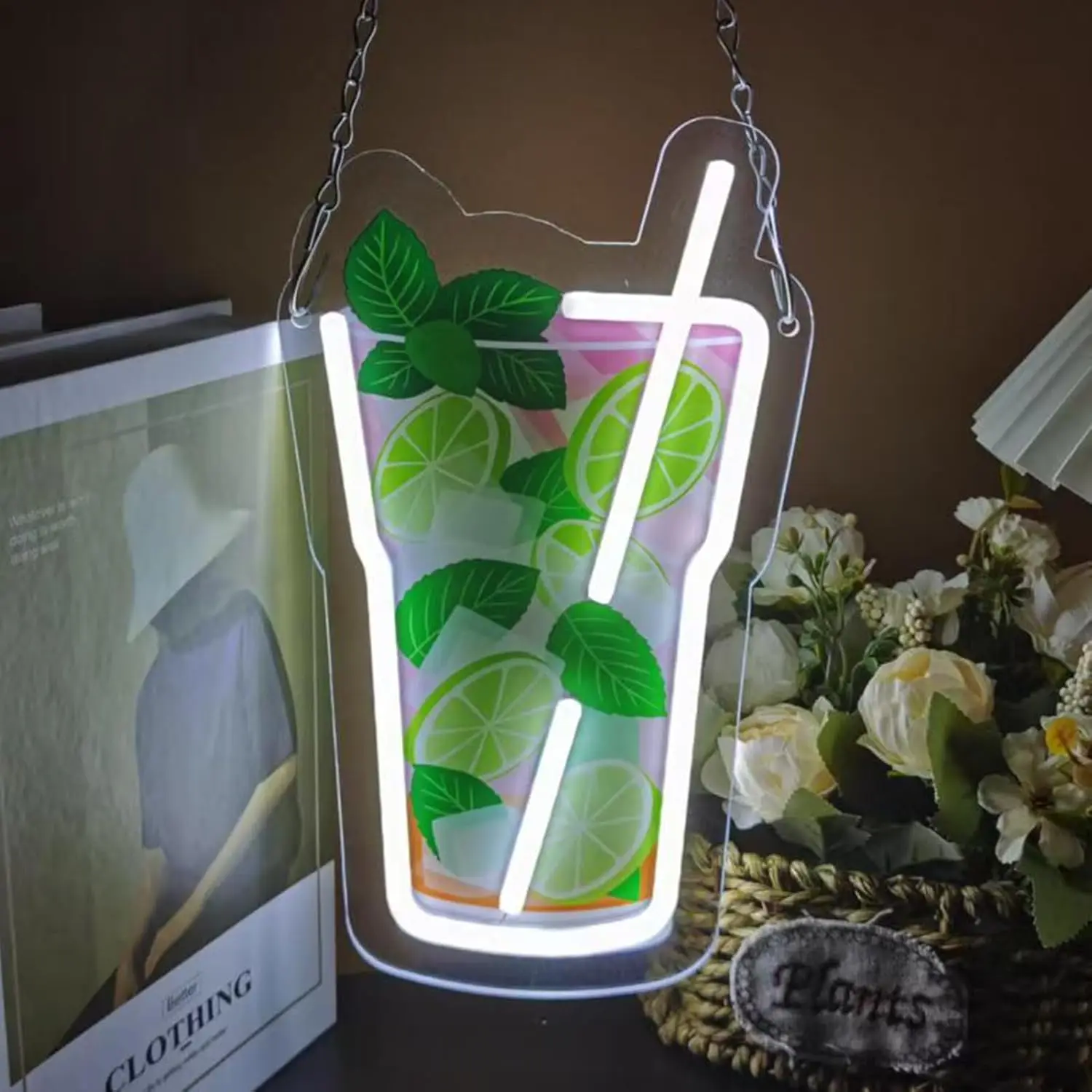 

Mojito Cocktail Neon Sign Summer Drink LED Neon Light Dimmable USB Power for Kitchen Cafe Bar Club Party Tropical Home Decor