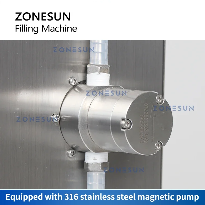 ZONESUN ZS-DTMPZ1 riempitrice automatica a pompa magnetica con bottiglia di trasporto produzione di riempitivi per fiale di vasetti di succo d'acqua liquida