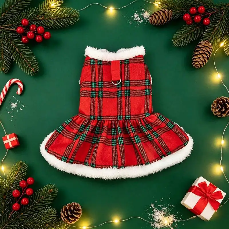 1 pet dog dress, a pet dress with a drawstring that can be worn outdoors, and a pet costume for Christmas Day