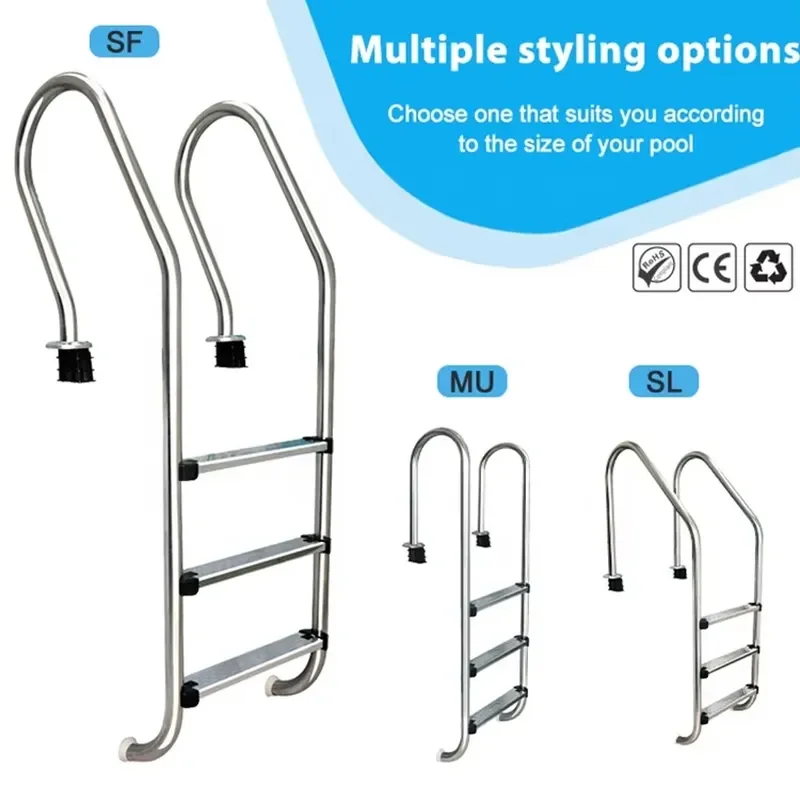 304 Stainless Steel Swimming Pool Ladder Mermaid Handrail Non Slip Spa Accessory High Quality Manufacturer Wholesale Durable