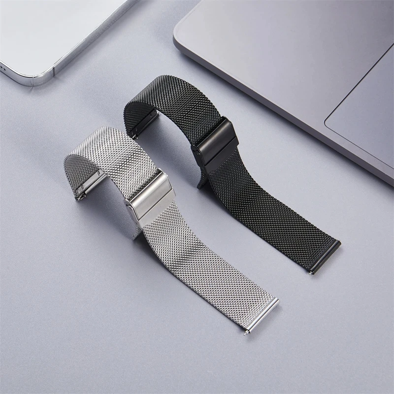 16mm18mm20mm Replacement Stainless Steel Watchband Accessories Quick Release Mesh Stainless Steel Watch Band Bracelet