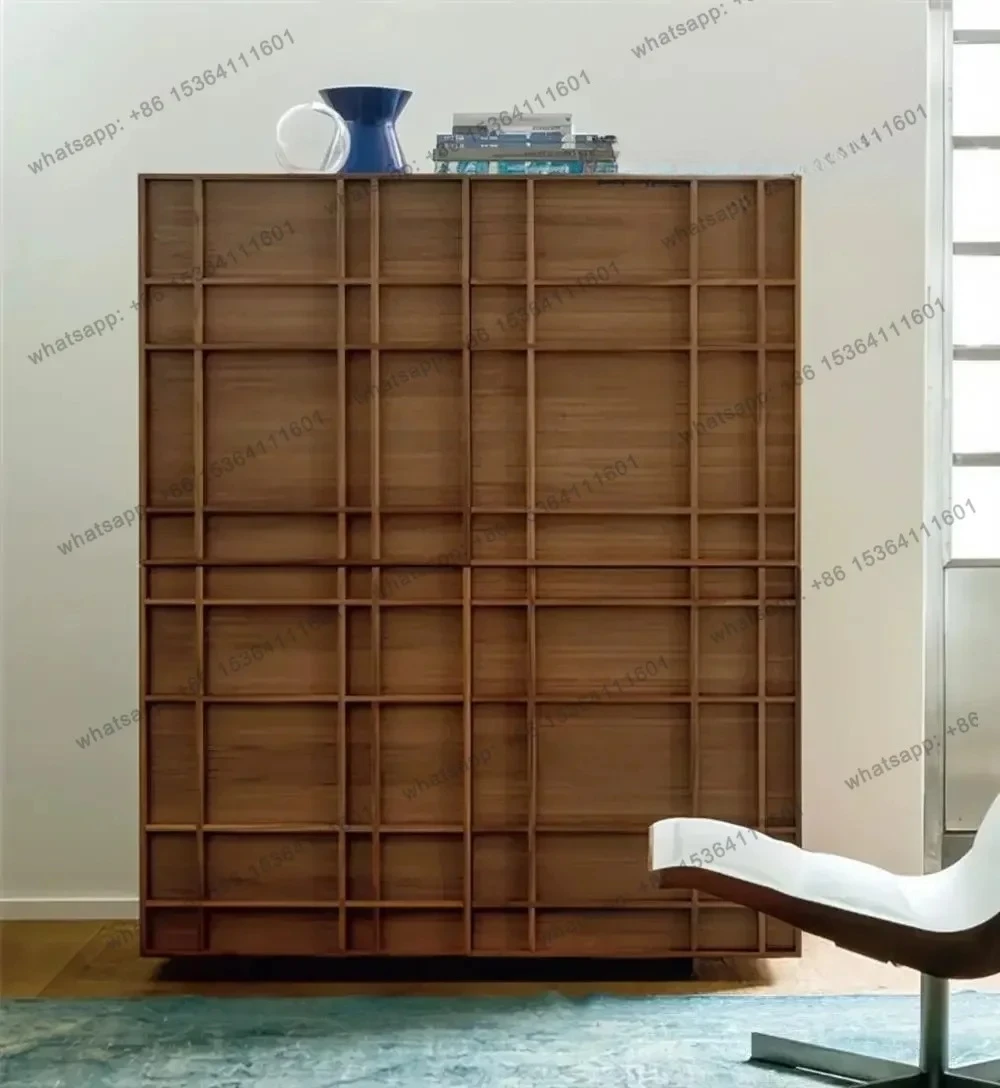 North American Black Walnut Color Dining Side Cabinet Simple Storage Porch Cabinet Household Storage Stand Cabinet