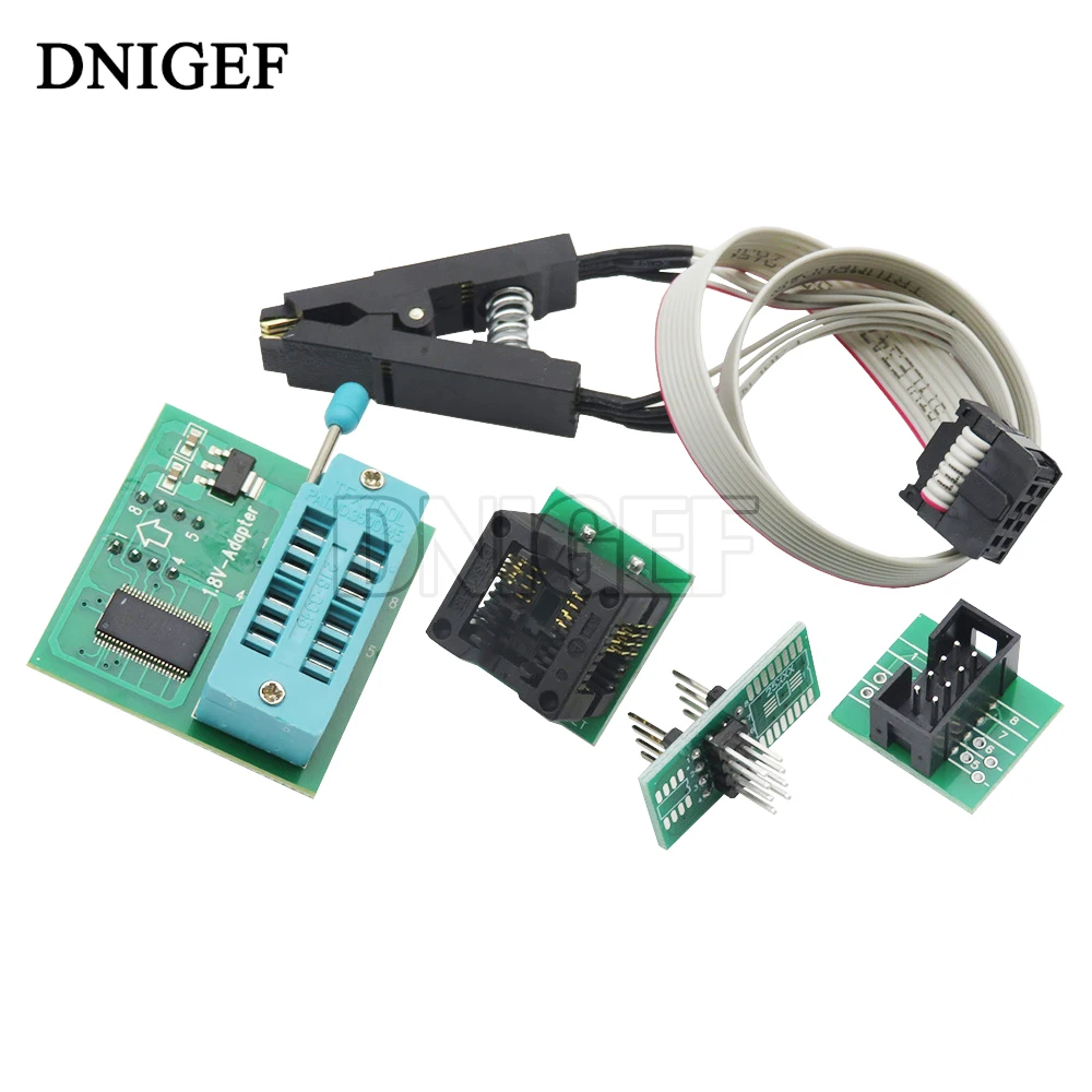 CH341A kit 24 25 Series EEPROM Flash BIOS USB Programmer Module SOIC8 SOP8 Test Clip for EEPROM SOIC8 and 1.8V adapter  Diy Kit