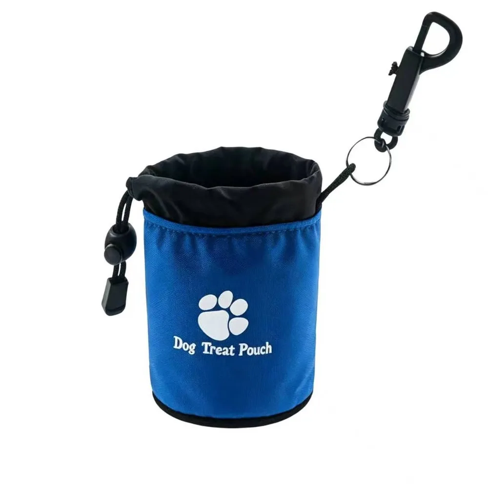 Portable Pet Training Waist Bag Drawstring Leak-proof Pet Snack Pouch with Hook Multi-functional Dog Treat Bag Outdoor Training