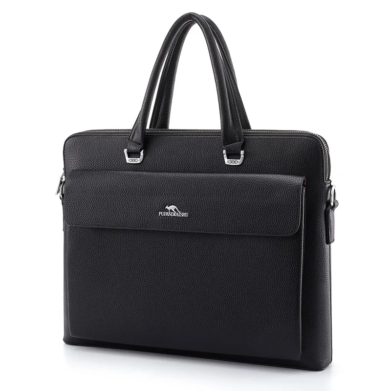 Luxus Business Herren Aktentasche Mode Leder Handtasche Büro männliche Schulter Umhängetasche große Kapazität Laptop tasche