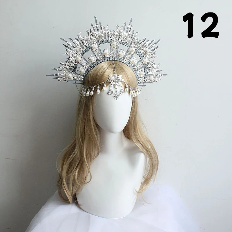 Gothic Halo Kroon Hoofddeksel Barok Koningin Prinses Kroon Haarband Zonnegodin Tiara Diy Materiaal Kit Lolita Haaraccessoires