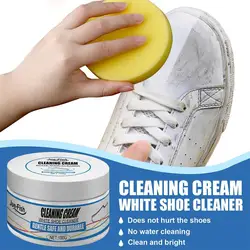 Shoe Cleaning Cream With Sponge Cleaning Removing Stains Yellowing Non-washing Multifunctional White Sneaker Cleaning Cream