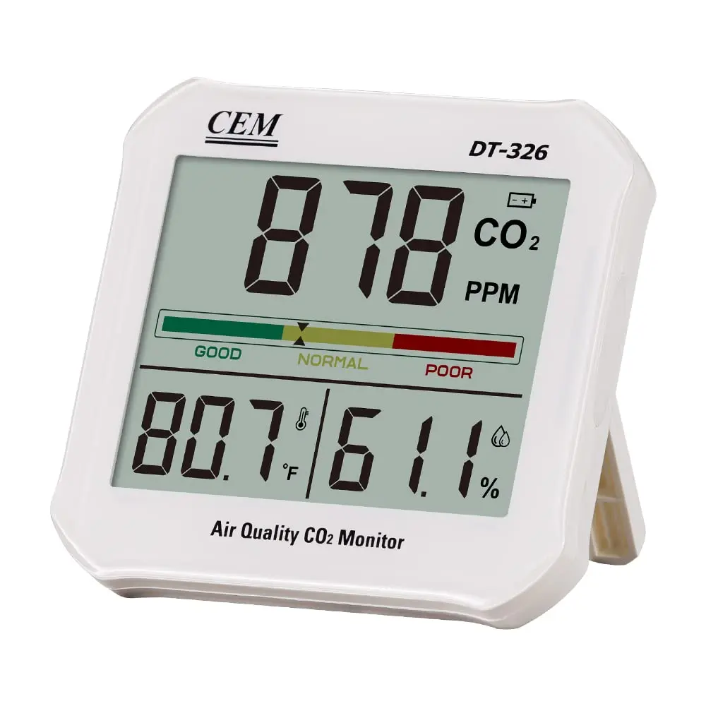 CEM DT-326 Indoor Air Quality Monitor Carbon Dioxide Tester, Detector for Home, Office or School, Air Quality Tester