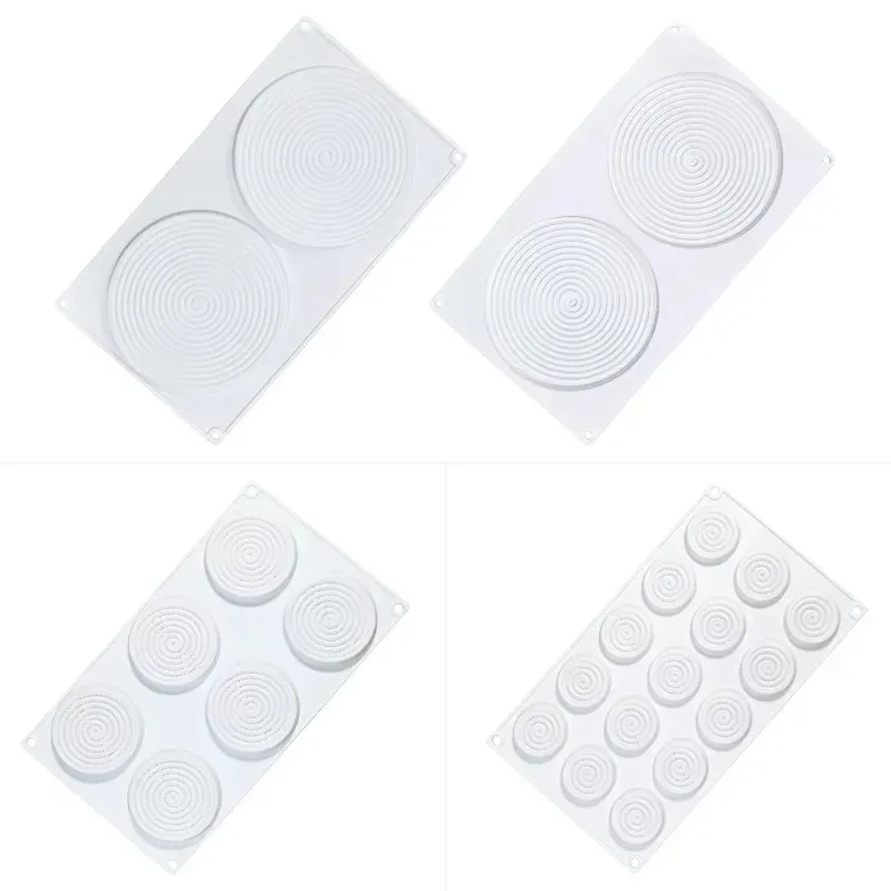 

2/6/15 Holes Spiral Shape Silicone Mold 3D Cake Moulds Mousse for Ice Creams Chocolate Pastry Bakeware Dessert Art Pan Cake Mold