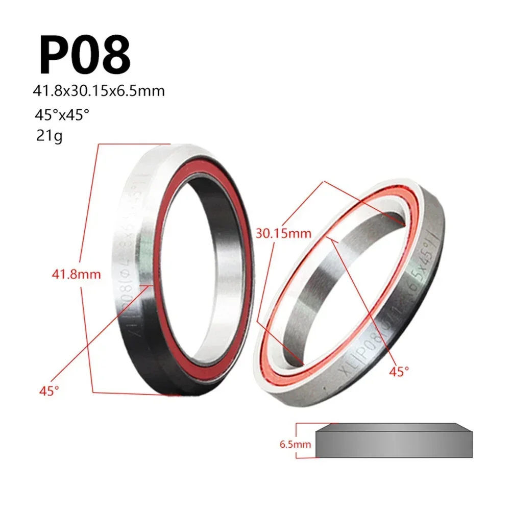 MTB Road Bicycle Headset Bearings 1.5 1 1/8inch 45/36 Angle Bicycle Part 38/39/41/44/49/52mm Repair Steel Bike Accessories