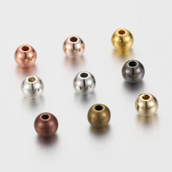30-500Pcs/lot 4 6 8 10 12mm Gold Color Metal Plated CCB Round Seed Spacer Loose Beads for Jewelry Making DIY Bracelets Necklace