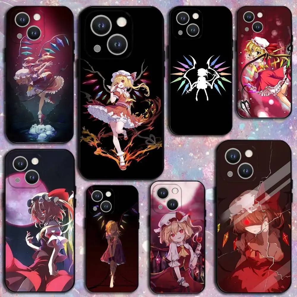 

TouHou P-Project Flandre Scarlet Phone Case For iPhone 16,15,14,13,12,11 Plus,Pro Max,XS,X,XR,SE,Mini Soft Silicone Black Cover