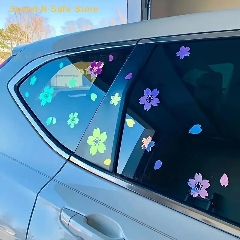 Waterproof 27pcs Cherry Blossom Car Sticker Set Floral Decals for Auto Windshield Bumper Home DIY Art Decor