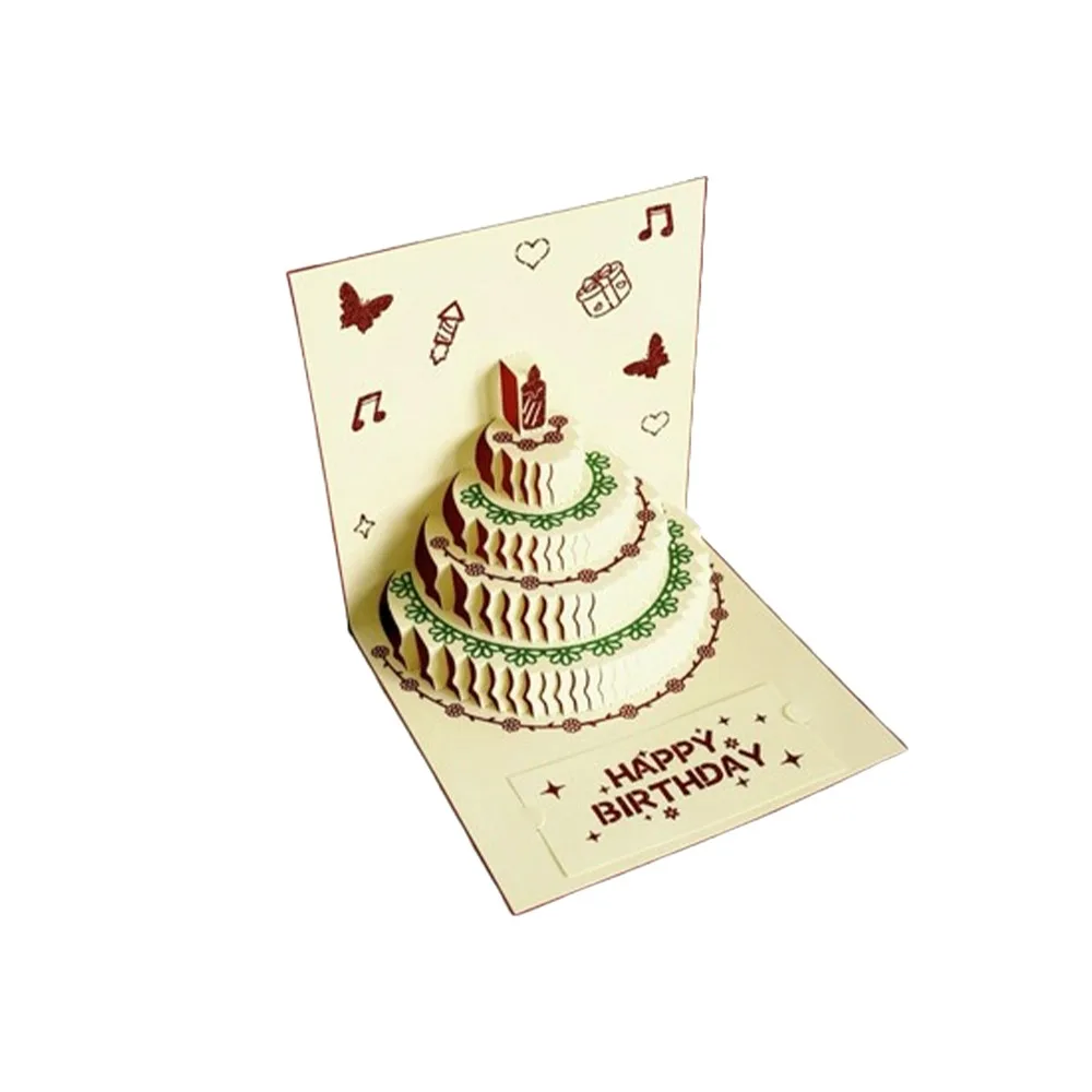 

Creative Folding 3D Birthday Card with Envelope Handmade Happy Birthday Card Paper Colorful Gift Card Baby Shower