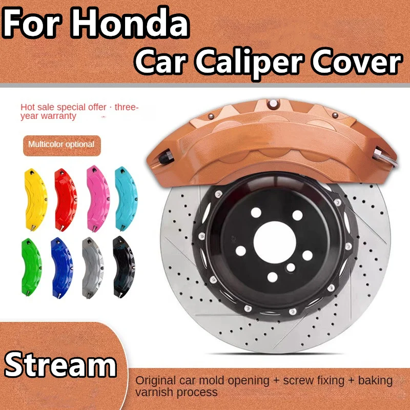 For Honda Stream Brake Caliper Cover Aluminum Alloy Front Rear Wheel Modification Kit Fit 2004 2.0 AT